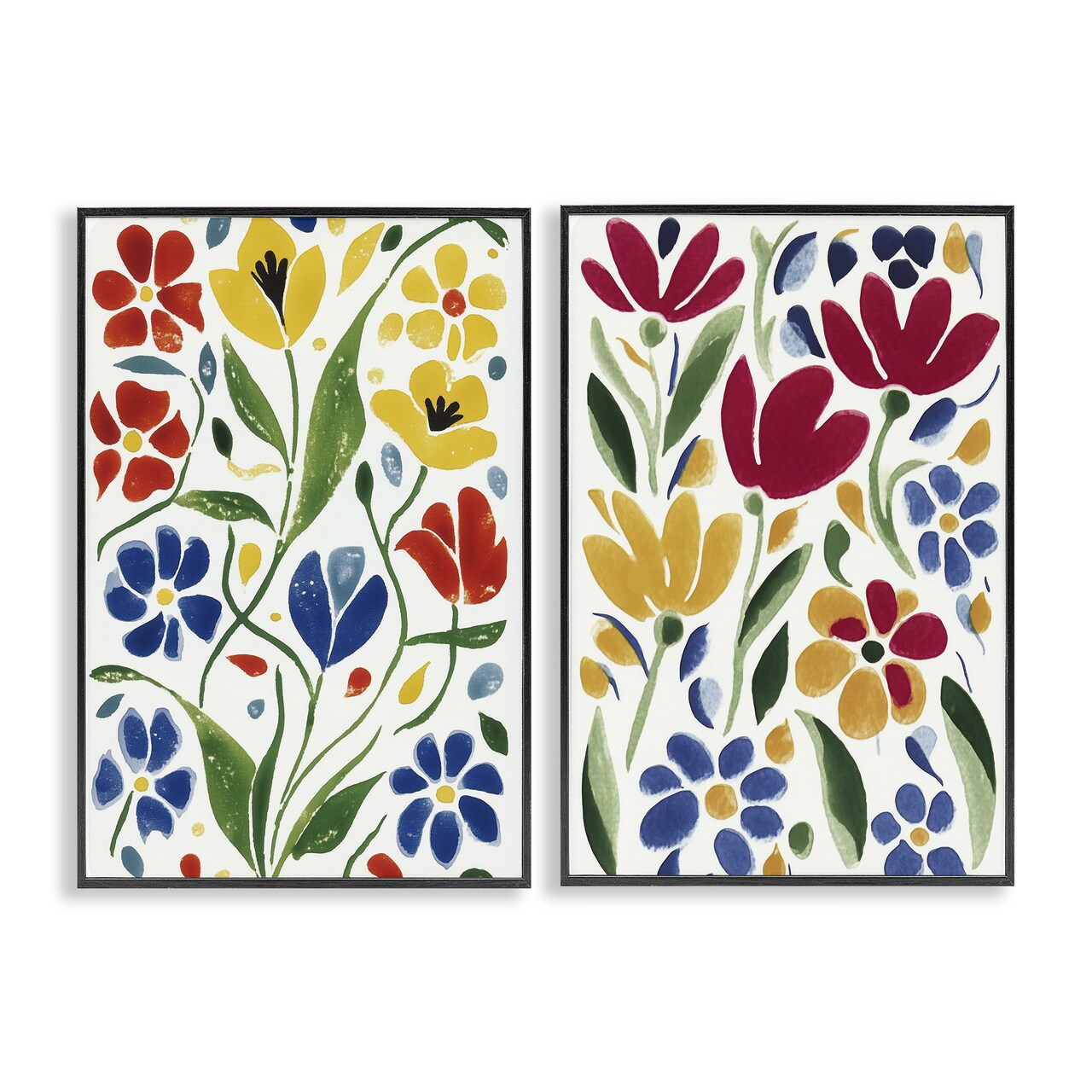 Stupell Industries Scandinavian Wild Flowers 2pc Framed Giclee Set, design by Annabelle Hall